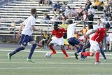 during Boston City FC and Cosmos B NPSL match at Malden Catholic High School in Malden, MA on Saturday, April 29, 2017. The match ended 1-1. CREDIT/ CHRIS ADUAMA.