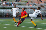 during Boston City FC and Greater Lowell NPSL match at Brother Gilbert Stadium in Malden, MA on Sunday, July 8, 2018. BCFC won 3-2. CREDIT/ CHRIS ADUAMA