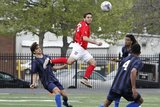 during Boston City FC and Rhode Island Reds NPSL match at Brother Gilbert Stadium in Malden, MA on Saturday, May 13, 2017. The match ended in 3-3 tie. CREDIT/ CHRIS ADUAMA