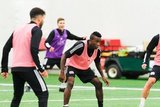 Luis Caicedo (27) during New England Revolution first 2020 Training Session at the Field House Gillette Stadium in Foxboro, MA on Monday, January 20, 2020. CREDIT/ CHRIS ADUAMA.