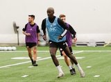 Wilfried Zahibo (23) during New England Revolution first 2020 Training Session at the Field House Gillette Stadium in Foxboro, MA on Monday, January 20, 2020. CREDIT/ CHRIS ADUAMA.