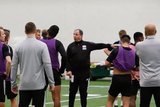 Head Coach Bruce Arena and players during New England Revolution first 2020 Training Session at the Field House Gillette Stadium in Foxboro, MA on Monday, January 20, 2020. CREDIT/ CHRIS ADUAMA.