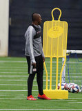 Juan Fernando Caicedo (9) during New England Revolution pre-season training in Empower Field House at Gillette Stadium in Foxboro, MA on Monday, February 11, 2019. CREDIT/ CHRIS ADUAMA