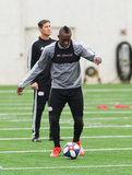 Juan Fernando Caicedo (9) during New England Revolution pre-season training in Empower Field House at Gillette Stadium in Foxboro, MA on Monday, February 11, 2019. CREDIT/ CHRIS ADUAMA
