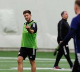 Kelyn Rowe during New England Revolution 2020 Pre-Season Training Session at the Field House- Gillette Stadium in Foxboro, MA on Friday, January 31, 2020. CREDIT/ CHRIS ADUAMA.