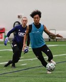 Isaac Angking (5), Brad Knighton - GK during New England Revolution 2020 Pre-Season Training Session at the Field House- Gillette Stadium in Foxboro, MA on Friday, January 31, 2020. CREDIT/ CHRIS ADUAMA.