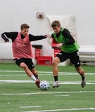 Scott Caldwell (6), Justin Rennicks (12) during New England Revolution 2020 Pre-Season Training Session at the Field House- Gillette Stadium in Foxboro, MA on Friday, January 31, 2020. CREDIT/ CHRIS ADUAMA.
