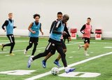 Wilfried Zahibo (23), Michael Mancienne (28) during New England Revolution 2020 Pre-Season Training Session at the Field House- Gillette Stadium in Foxboro, MA on Friday, January 31, 2020. CREDIT/ CHRIS ADUAMA.