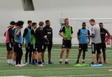 Coach and players during New England Revolution 2020 Pre-Season Training Session at the Field House- Gillette Stadium in Foxboro, MA on Friday, January 31, 2020. CREDIT/ CHRIS ADUAMA.