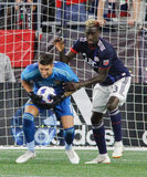 during New England Revolution and LA Galaxy MLS match at Gillette Stadium in Foxboro, MA on Saturday, July 14, 2018. Galaxy won 3-2. CREDIT/ CHRIS ADUAMA