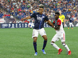 during New England Revolution and D.C. United MLS match at Gillette Stadium in Foxboro, MA on Saturday, June 30, 2018. Revs won 3-2. CREDIT/ CHRIS ADUAMA