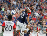 during New England Revolution and D.C. United MLS match at Gillette Stadium in Foxboro, MA on Saturday, June 30, 2018. Revs won 3-2. CREDIT/ CHRIS ADUAMA