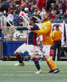 Lee Nguyen (24), Eric Alexander (6) during New England Revolution and Houston Dynamo MLS match at Gillette Stadium in Foxboro, MA on Saturday, April 8, 2017.  Revs won 2-0 CREDIT/ CHRIS ADUAMA