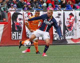 Diego Fagundez (14) during New England Revolution and Houston Dynamo MLS match at Gillette Stadium in Foxboro, MA on Saturday, April 8, 2017.  Revs won 2-0 CREDIT/ CHRIS ADUAMA