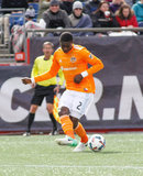 Jalil Anibaba (2) during New England Revolution and Houston Dynamo MLS match at Gillette Stadium in Foxboro, MA on Saturday, April 8, 2017.  Revs won 2-0 CREDIT/ CHRIS ADUAMA