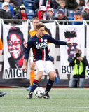 Kelyn Rowe (11) during New England Revolution and Houston Dynamo MLS match at Gillette Stadium in Foxboro, MA on Saturday, April 8, 2017.  Revs won 2-0 CREDIT/ CHRIS ADUAMA