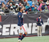 Lee Nguyen (24) during New England Revolution and Houston Dynamo MLS match at Gillette Stadium in Foxboro, MA on Saturday, April 8, 2017.  Revs won 2-0 CREDIT/ CHRIS ADUAMA