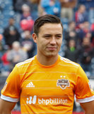 Erick Torres (9) during New England Revolution and Houston Dynamo MLS match at Gillette Stadium in Foxboro, MA on Saturday, April 8, 2017.  Revs won 2-0 CREDIT/ CHRIS ADUAMA