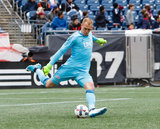 Cody Cropper (1) during New England Revolution and Houston Dynamo MLS match at Gillette Stadium in Foxboro, MA on Saturday, April 8, 2017.  Revs won 2-0 CREDIT/ CHRIS ADUAMA