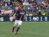 Scott Caldwell (6) during New England Revolution and Houston Dynamo MLS match at Gillette Stadium in Foxboro, MA on Saturday, April 8, 2017.  Revs won 2-0 CREDIT/ CHRIS ADUAMA