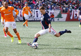 Kelyn Rowe (11)  during New England Revolution and Houston Dynamo MLS match at Gillette Stadium in Foxboro, MA on Saturday, April 8, 2017.  Revs won 2-0 CREDIT/ CHRIS ADUAMA