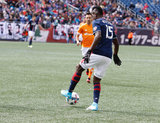 Je-Vaughn Watson (15) during New England Revolution and Houston Dynamo MLS match at Gillette Stadium in Foxboro, MA on Saturday, April 8, 2017.  Revs won 2-0 CREDIT/ CHRIS ADUAMA