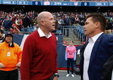 Head Coach Brad Friedel  and Head Coach Alan Koch during New England Revolution and FC Cincinnati MLS match at Gillette Stadium in Foxboro, MA on Sunday, March 24, 2019. The match ended in 2-0 win for FC Cincinnati. CREDIT/ CHRIS ADUAMA
