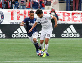 Brandon Bye (15), Kenny Saief (93) during New England Revolution and FC Cincinnati MLS match at Gillette Stadium in Foxboro, MA on Sunday, March 24, 2019. The match ended in 2-0 win for FC Cincinnati. CREDIT/ CHRIS ADUAMA