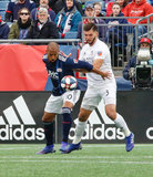 Teal Bunbury (10), Forrest Lasso (3) during New England Revolution and FC Cincinnati MLS match at Gillette Stadium in Foxboro, MA on Sunday, March 24, 2019. The match ended in 2-0 win for FC Cincinnati. CREDIT/ CHRIS ADUAMA