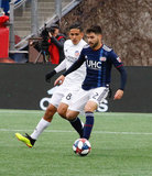 Carles Gil (22), Victor Ulloa (8) during New England Revolution and FC Cincinnati MLS match at Gillette Stadium in Foxboro, MA on Sunday, March 24, 2019. The match ended in 2-0 win for FC Cincinnati. CREDIT/ CHRIS ADUAMA