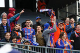 FC Cincinnati Fans during New England Revolution and FC Cincinnati MLS match at Gillette Stadium in Foxboro, MA on Sunday, March 24, 2019. The match ended in 2-0 win for FC Cincinnati. CREDIT/ CHRIS ADUAMA