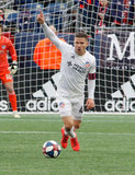 Greg Garza (4) during New England Revolution and FC Cincinnati MLS match at Gillette Stadium in Foxboro, MA on Sunday, March 24, 2019. The match ended in 2-0 win for FC Cincinnati. CREDIT/ CHRIS ADUAMA