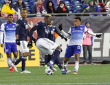 Wilfried Zahibo (23) during New England Revolution and FC Dallas MLS match at Gillette Stadium in Foxboro, MA on Saturday, April 14, 2018. Revs lost 0-1. CREDIT/ CHRIS ADUAMA
