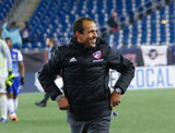 Coach Oscar Pareja during New England Revolution and FC Dallas MLS match at Gillette Stadium in Foxboro, MA on Saturday, April 14, 2018. Revs lost 0-1. CREDIT/ CHRIS ADUAMA