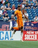 Romell Quioto (31), Brandon Bye (15) during New England Revolution and Houston Dynamo MLS match at Gillette Stadium in Foxboro, MA on Saturday, June 29, 2019.  Revs won 2-1. CREDIT/CHRIS ADUAMA