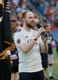 National Anthem during New England Revolution and Houston Dynamo MLS match at Gillette Stadium in Foxboro, MA on Saturday, June 29, 2019.  Revs won 2-1. CREDIT/CHRIS ADUAMA