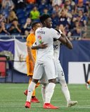 Luis Caicedo (27) during New England Revolution and Houston Dynamo MLS match at Gillette Stadium in Foxboro, MA on Saturday, June 29, 2019.  Revs won 2-1. CREDIT/CHRIS ADUAMA