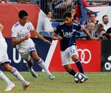 Joao Moutinho (44), Carles Gil (22) during New England Revolution and Orlando City SC MLS match at Gillette Stadium in Foxboro, MA on Saturday, July 27, 2019.  Revs won 4-1. CREDIT/CHRIS ADUAMA