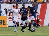 Nani (17), Gustavo Bou (7) during New England Revolution and Orlando City SC MLS match at Gillette Stadium in Foxboro, MA on Saturday, July 27, 2019.  Revs won 4-1. CREDIT/CHRIS ADUAMA