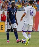 Wilfried Zahibo (23) during New England Revolution and Orlando City SC MLS match at Gillette Stadium in Foxboro, MA on Saturday, July 27, 2019.  Revs won 4-1. CREDIT/CHRIS ADUAMA