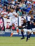 Tesho Akindele (13), Andrew Farrell (2) during New England Revolution and Orlando City SC MLS match at Gillette Stadium in Foxboro, MA on Saturday, July 27, 2019.  Revs won 4-1. CREDIT/CHRIS ADUAMA