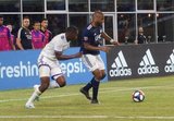 Kamal Miller (27), Andrew Farrell (2) during New England Revolution and Orlando City SC MLS match at Gillette Stadium in Foxboro, MA on Saturday, July 27, 2019.  Revs won 4-1. CREDIT/CHRIS ADUAMA