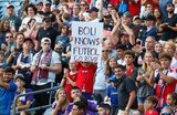 Gustavo Bou (7) fan during New England Revolution and Orlando City SC MLS match at Gillette Stadium in Foxboro, MA on Saturday, July 27, 2019.  Revs won 4-1. CREDIT/CHRIS ADUAMA