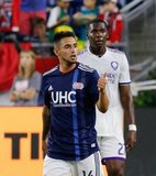 Diego Fagundez (14) during New England Revolution and Orlando City SC MLS match at Gillette Stadium in Foxboro, MA on Saturday, July 27, 2019.  Revs won 4-1. CREDIT/CHRIS ADUAMA