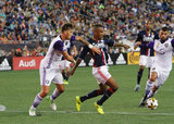 New England Revolution and Orlando City SC MLS match during which Kei Kamara scored his 100th goal and hat trick at Gillette Stadium in Foxboro, MA on Saturday, September 2, 2017. Revs won 4-0. CREDIT/ CHRIS ADUAMA