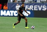 Mark-Anthony Kaye (14) during New England Revolution and Los Angeles Football Club MLS match at Gillette Stadium in Foxboro, MA on Saturday, August 3, 2019. LAFC won 2-0. CREDIT/CHRIS ADUAMA