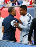 Charlie Davies, Michael Mancienne (28) during New England Revolution and Los Angeles Football Club MLS match at Gillette Stadium in Foxboro, MA on Saturday, August 3, 2019. LAFC won 2-0. CREDIT/CHRIS ADUAMA