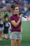National Anthem before New England Revolution and Los Angeles Football Club MLS match at Gillette Stadium in Foxboro, MA on Saturday, August 3, 2019. LAFC won 2-0. CREDIT/CHRIS ADUAMA