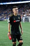 Eduard Atuesta (20) during New England Revolution and Los Angeles Football Club MLS match at Gillette Stadium in Foxboro, MA on Saturday, August 3, 2019. LAFC won 2-0. CREDIT/CHRIS ADUAMA