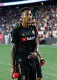Mark-Anthony Kaye (14) during New England Revolution and Los Angeles Football Club MLS match at Gillette Stadium in Foxboro, MA on Saturday, August 3, 2019. LAFC won 2-0. CREDIT/CHRIS ADUAMA